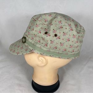 Scala Pronto Women's Military Style Cadet Hat Floral Design